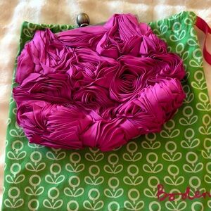 Boden Silk Pink Flower Clutch